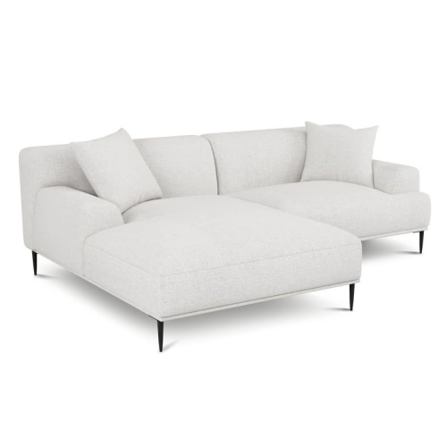 VALENCIA  Kotor Modern Fabric Left Chaise Sofa In White