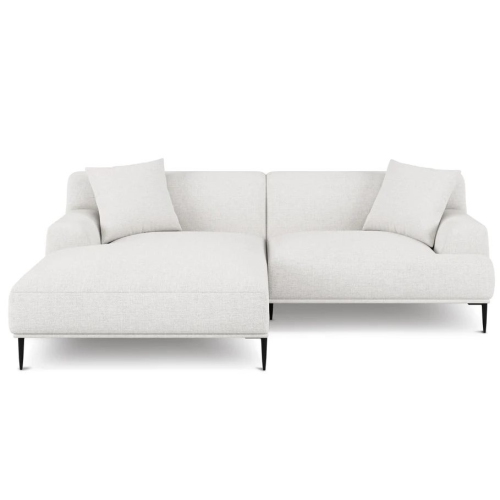 Valencia Kotor Modern Fabric Left Chaise White Sofa
