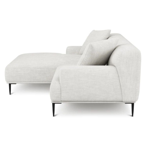 Valencia Kotor Modern Fabric Left Chaise White Sofa