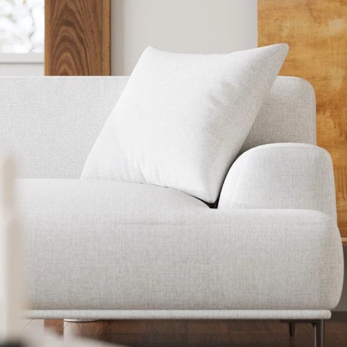 Valencia Kotor Modern Fabric Left Chaise White Sofa