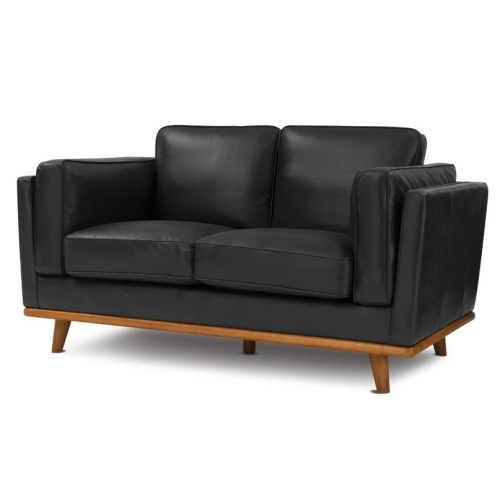 VALENCIA  Artisan Leather Loveseat In Black