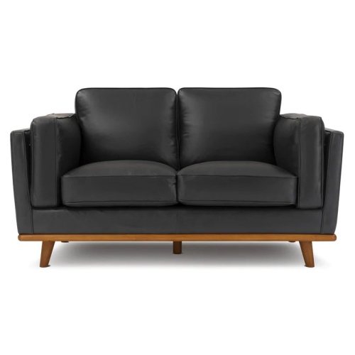 Valencia Artisan Leather Black Loveseat