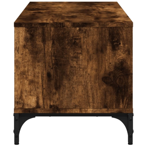Meuble pour téléviseur vidaXL chêne fumé 102x40 x 41 cm bois d'ingénierie et acier au fini thermolaqué