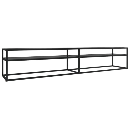 VIDAXL  Tv Cabinet 220X40X40.5 Cm Tempered Glass In Black