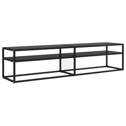 VIDAXL  Tv Cabinet 180X40X40.5 Cm Tempered Glass In Black