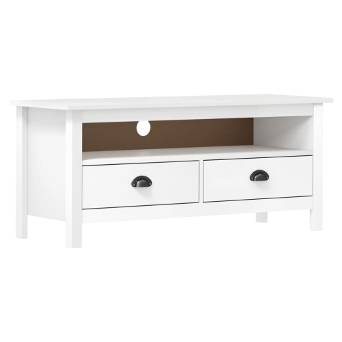 vidaXL TV Cabinet Hill White 110x40x47 cm Solid Pine Wood