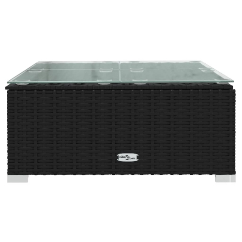 Ensemble patio 7 pièces avec coussins en poly rotin noir vidaXL