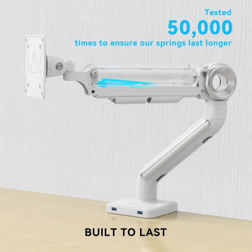 SHOPPINGALL Heavy Duty Monitor Mount for 13 to 35 inch VESA Compatible Screen, Pneumatic Gas Spring Arm Supports up to 26.5lbs - SA-GE61U-White by SHOPPINGALL - Refurbished condition - Image 5