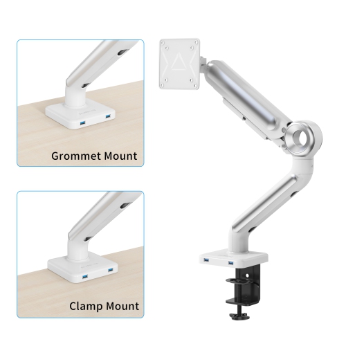 SHOPPINGALL Heavy Duty Monitor Mount for 13 to 35 inch VESA Compatible Screen, Pneumatic Gas Spring Arm Supports up to 26.5lbs - SA-GE61U-White by SHOPPINGALL - Refurbished condition - Image 7
