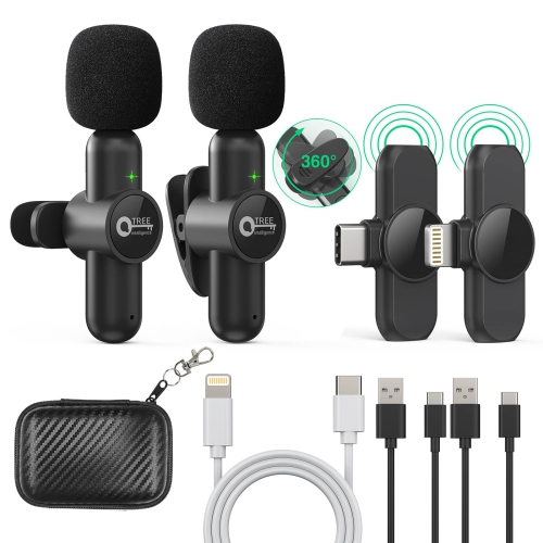 Wireless Lavalier Microphone for iPhone ipad Android Lapel Clip on