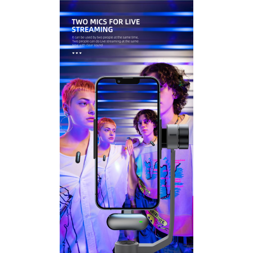 Dual Wireless Lavalier Microphone with DSP Noise Reduction, 3 Noise Cancel Modes, 40H Battery, Auto Pairing, 360° Mic, USB-C/Lightning, for iPhone