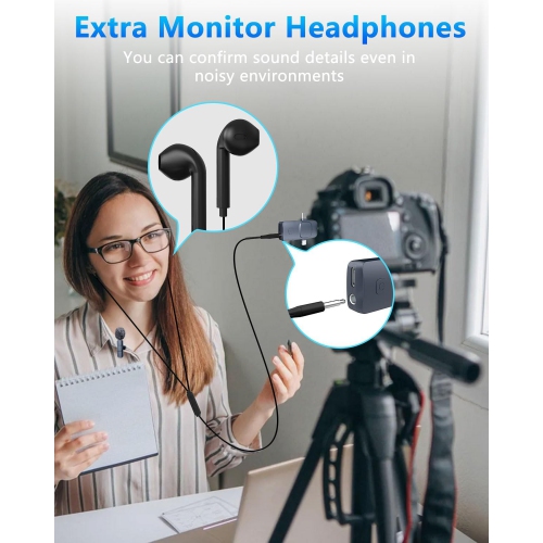 Micro-cravate sans fil 4-en-1 pour iPhone Android Phone, appareil photo, ordinateur, ordinateur portable Micro-cravate professionnel avec USB-C