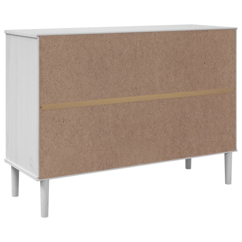 vidaXL Sideboard SENJA Rattan Look White 112x40x80 cm Solid Wood Pine