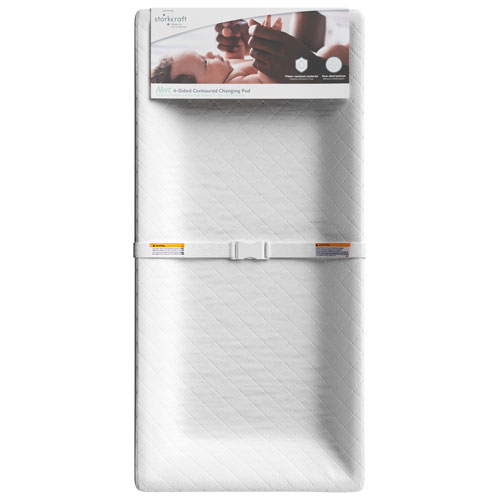 Tapis à langer profilé à 4 côtés Nest de Storkcraft - Blanc