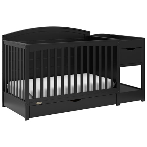 Graco Bellwood 5 in 1 Convertible Crib Changing Table with Drawer Black