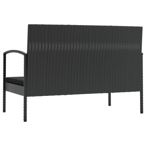 vidaXL 8 Piece Garden Lounge Set with Cushions Poly Rattan Black
