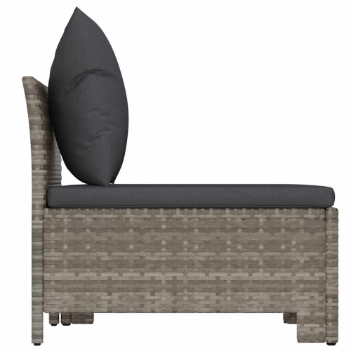 vidaXL 2 Piece Garden Lounge Set with Cushions Grey Poly Rattan