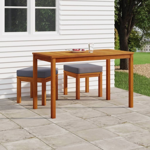 vidaXL 3 Piece Garden Dining Set with Cushions Solid Wood Acacia