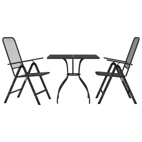 VIDAXL  3 Piece Garden Dining Set Anthracite Metal Mesh