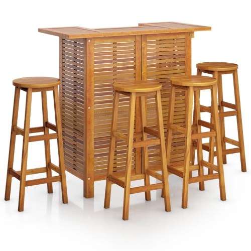 vidaXL 5 Piece Garden Bar Set Solid Wood Acacia