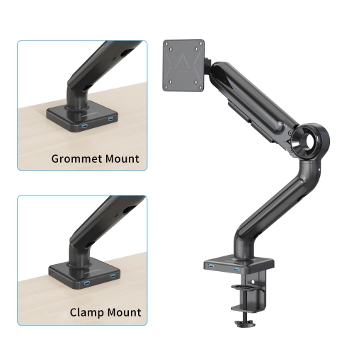 SHOPPINGALL Heavy Duty Monitor Mount for 13 to 35 inch VESA Compatible Screen, Pneumatic Gas Spring Arm Supports up to 26.5lbs - SA-GE61U-Black by SHOPPINGALL - Refurbished condition - Image 8