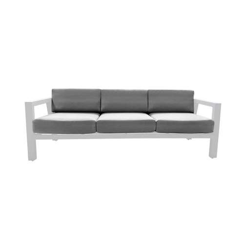 CIEUX Corsica Outdoor Patio Aluminum Metal Sofa Conversation Set in White with Sunbrella Cushions