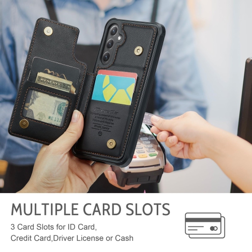 Samsung Galaxy S24 Case, PU Leather Wallet Case for Women Men with RFID Blocking Card Holder Slot Magnetic Closure Shockproof Protective Phone Cover