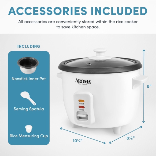 Aroma Housewares Aroma 6-cup 1.5 Qt. One Touch Rice Cooker