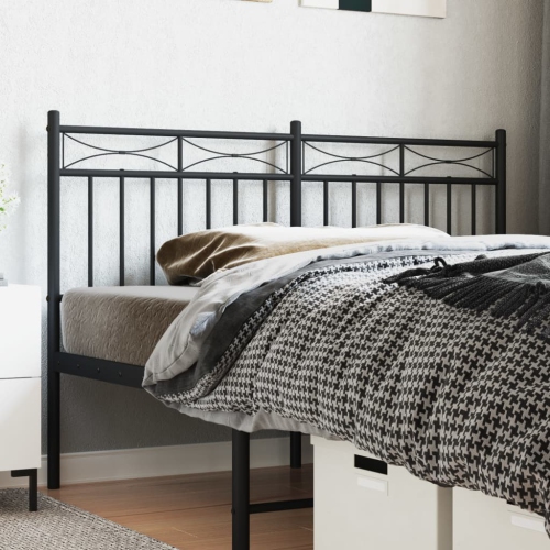 VIDAXL  Metal Headboard 150 Cm In Black