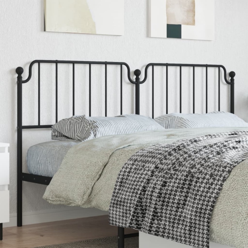 VIDAXL  Metal Headboard Black 180 Cm