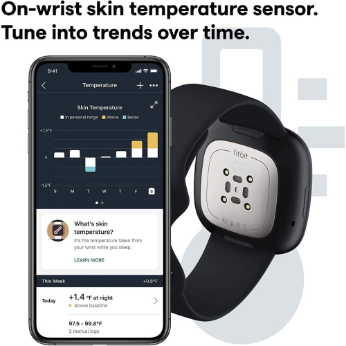 Fitbit Sense AMOLED Smartwatch with Bluetooth Calling, Built-in GPS, Heart Rate Monitor by FITBIT - Refurbished condition - Image 3