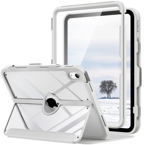 HLD  Ipad 10Th Generation With Pencil Holder, 10.9 Inch, Built-In Screen Protector Clear Back, Multi Angle Viewing Stand, Auto Wake/sleep, Light