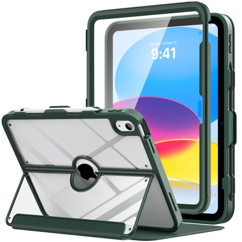 iPad 10th génération avec porte-stylet, 10,9&nbsp;po transparent, protecteur d'écran intégré, support de visionnement à angles multiples,