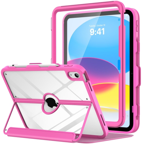 HLD  Ipad 10Th Generation Case With Pencil Holder, 10.9 Inch, Built-In Screen Protector Clear Back, Multi Angle Viewing Stand, Auto Wake/sleep