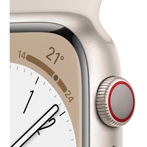 Apple Watch Series 8 (GPS + Cellular) 41mm Starlight Aluminum Case with Starlight Sport Band - Small / Medium by APPLE - Refurbished condition - Image 5