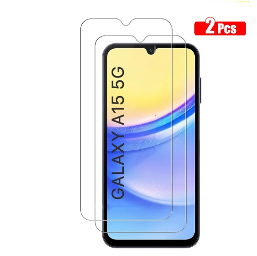 Protecteur d'écran en verre trempé pour Galaxy A15 5G Screen HD film 9H anti-rayures de Samsung compatible, sans bulles, protecteur d'écran tactile h