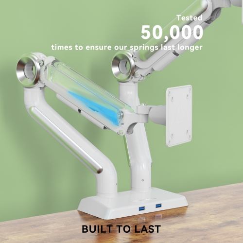 Refurbished - SHOPPINGALL Heavy Duty 2 in 1 Dual Monitor & Laptop Mount for 13 to 35 inch VESA Compatible Screens, Each Arm Supports up to 26.5lbs -