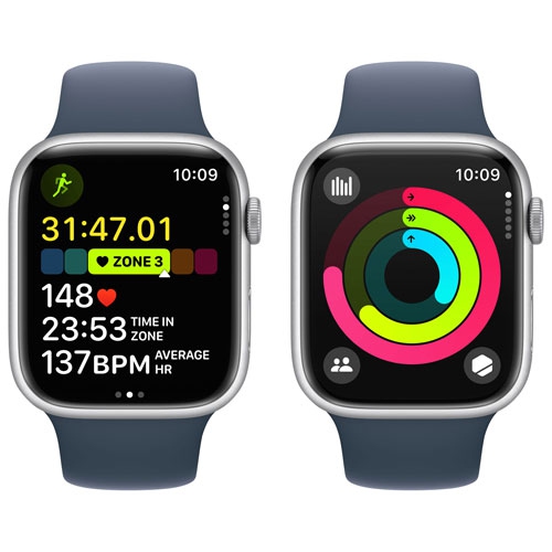 Apple Watch Series 9 (GPS) 45mm Silver Aluminum Case (no band) by APPLE - Refurbished condition - Image 7