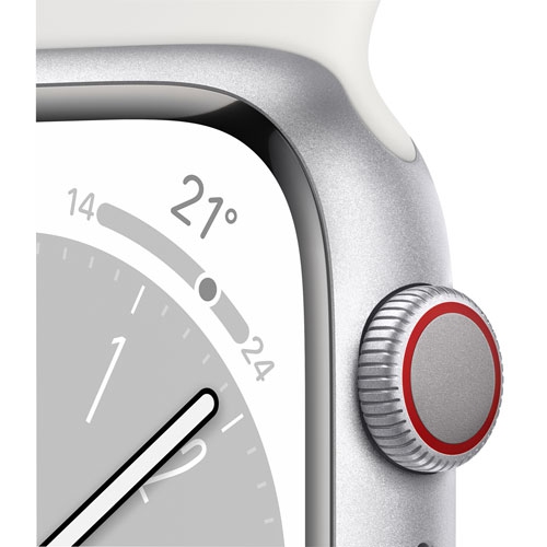 Apple Watch Series 8 (GPS + Cellular) 41mm Silver Aluminum Case (no band) by APPLE - Refurbished condition - Image 6