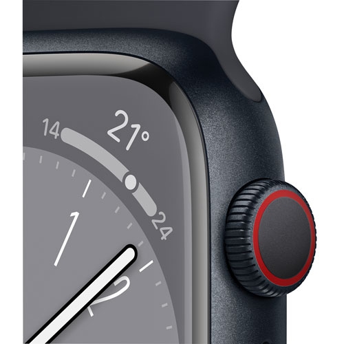 Apple Watch Series 8 (GPS + Cellular) 41mm Midnight Aluminum Case (no band) by APPLE - Refurbished condition - Image 6