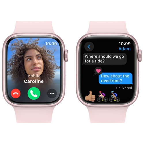 Apple Watch Series 9 (GPS) 45mm Pink Aluminum Case (no band) by APPLE - Open Box condition - Image 4