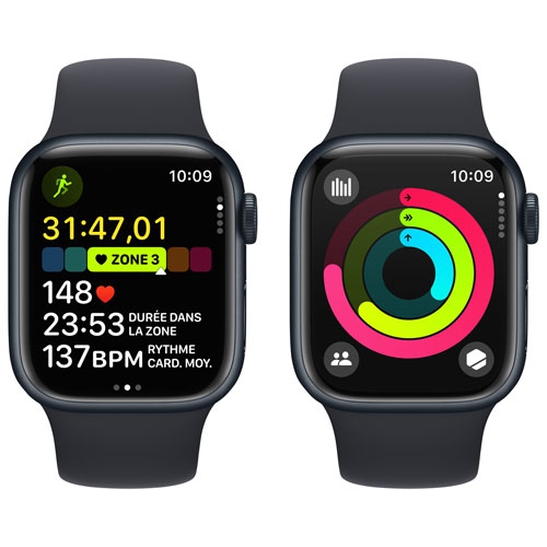 Apple Watch Series 9 (GPS) 41mm Midnight Aluminum Case (no band) by APPLE - Refurbished condition - Image 8