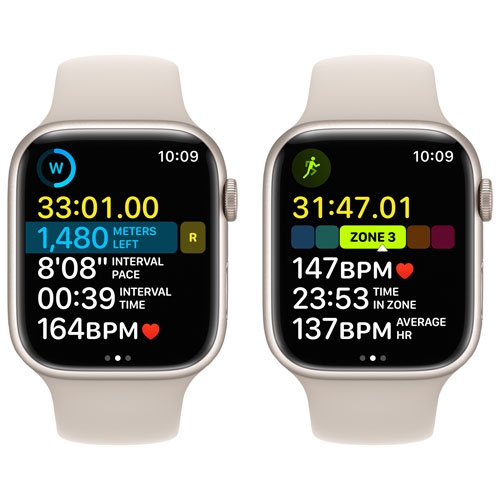 Apple Watch Series 8 (GPS + Cellular) 45mm Starlight Aluminum Case (no band) by APPLE - Open Box condition - Image 4