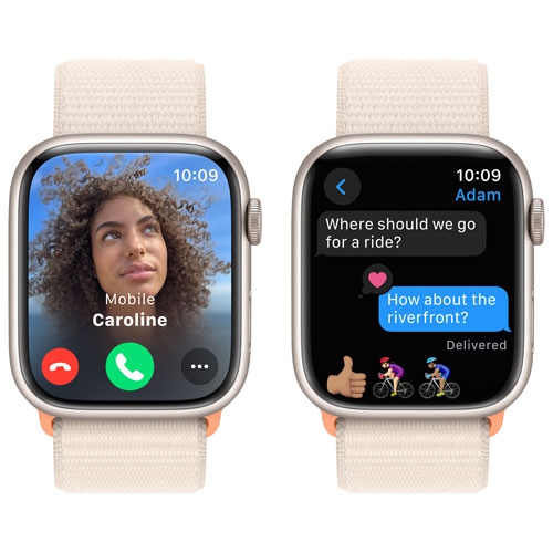 Apple Watch Series 9 (GPS) 45mm Starlight Aluminum Case (no band) by APPLE - Refurbished condition - Image 6