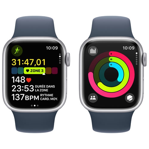 Apple Watch Series 9 (GPS) 41mm Silver Aluminum Case (no band) by APPLE - Refurbished condition - Image 8