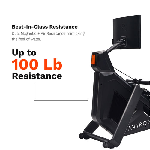 Rameur magnétique/pneumatique basé sur le jeu série Strong avec écran tactile HD de 22 po d'Aviron - Exclusivité de Best Buy