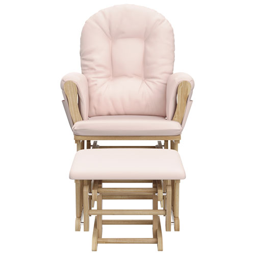 Ensemble avec fauteuil coulissant et pouf Hoop de Storkcraft - Naturel/Rose