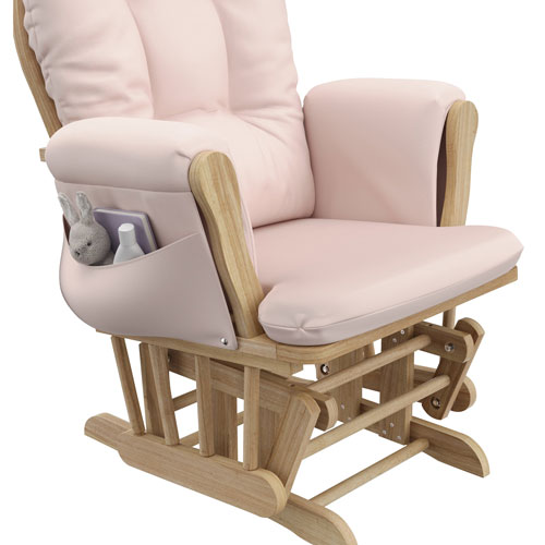 Ensemble avec fauteuil coulissant et pouf Hoop de Storkcraft - Naturel/Rose