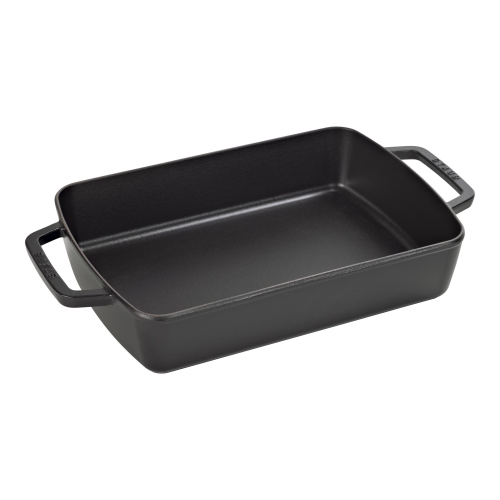 STAUB Specialities Cast Iron Rectangular Large Roasting And Baking Pan, Black