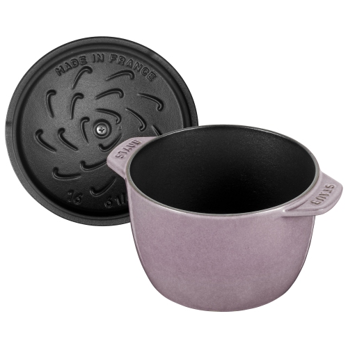 STAUB La Cocotte 1.75 L Cast Iron Round Rice Cocotte, Cherry Blossom